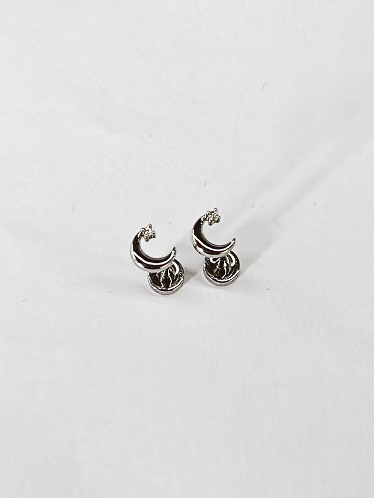 18k Gold Plated minimalist star moon sun stud earr - view 9