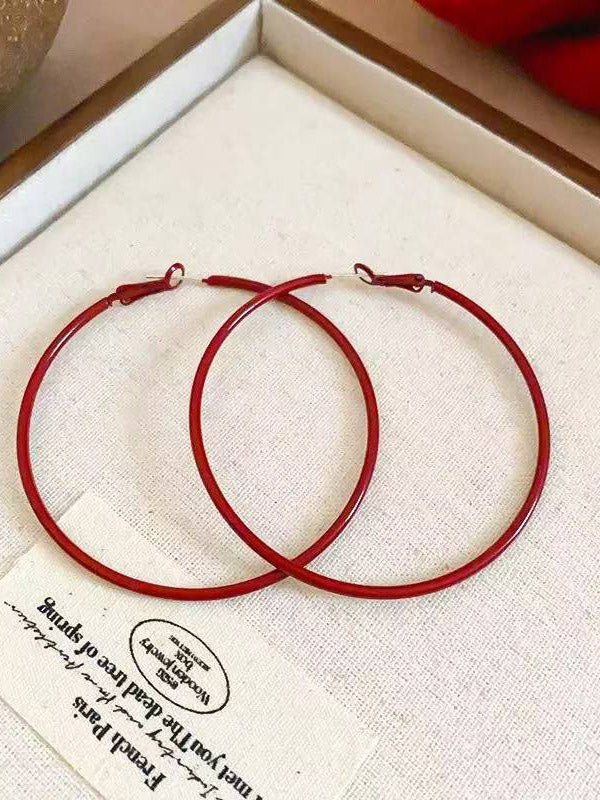 Red Studs Earrings For Lobe Piercing | Fairies Whisper