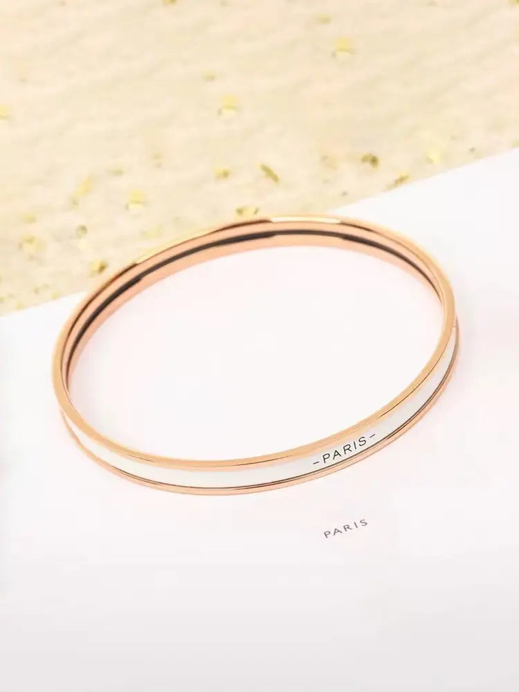 Bracelet élégant en émail aux couleurs parisiennes, qui ne se décolore pas