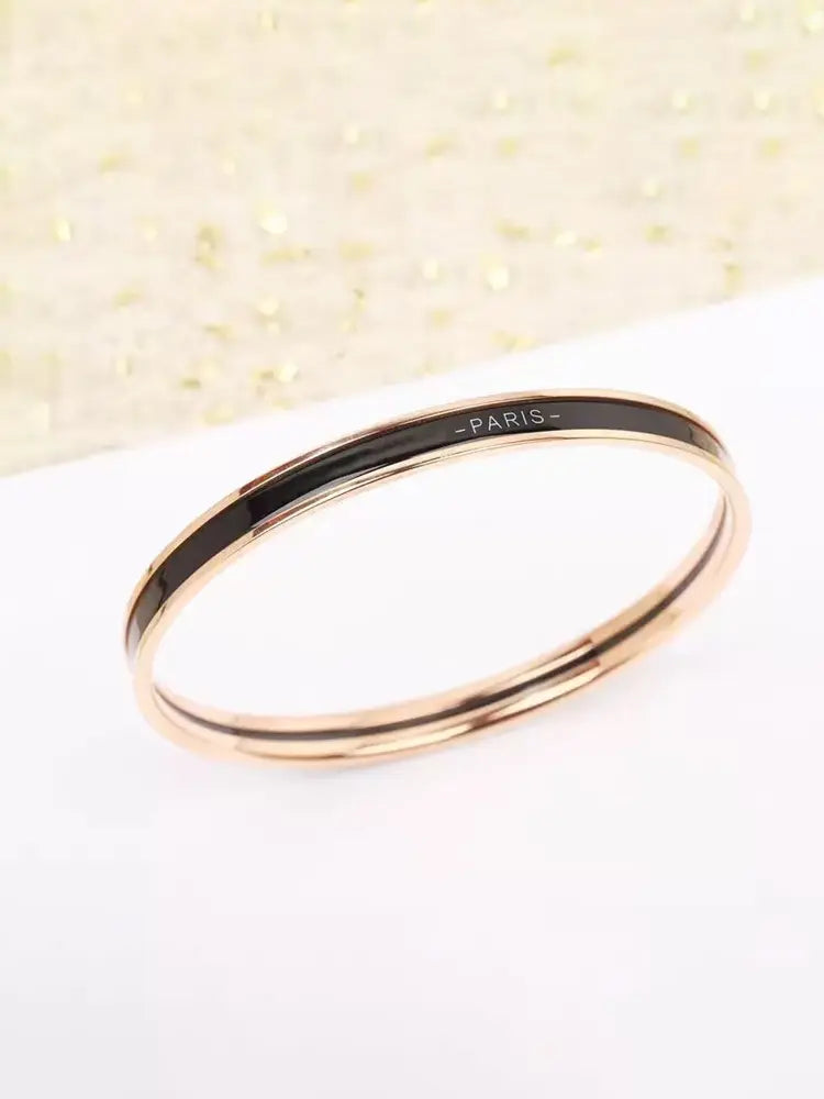 Bracelet élégant en émail aux couleurs parisiennes, qui ne se décolore pas