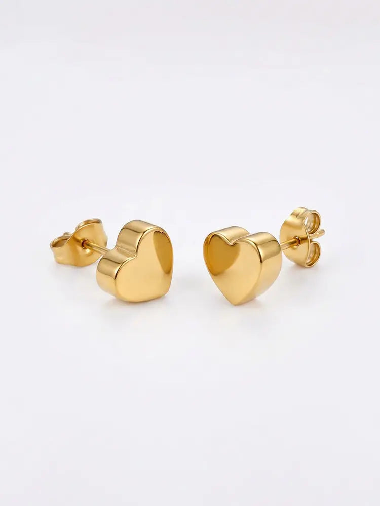 Collier et boucles d'oreilles en or 18 carats avec motif cœur, bracelet de cheville