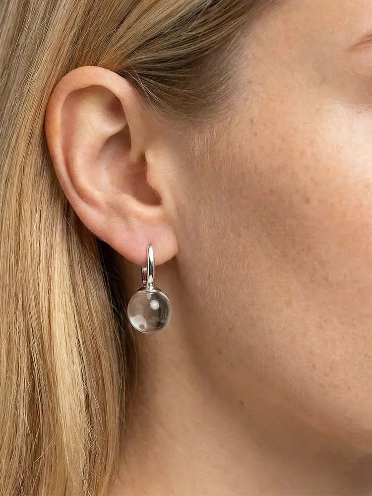 Boucles d'oreilles rétro transparentes en cristal