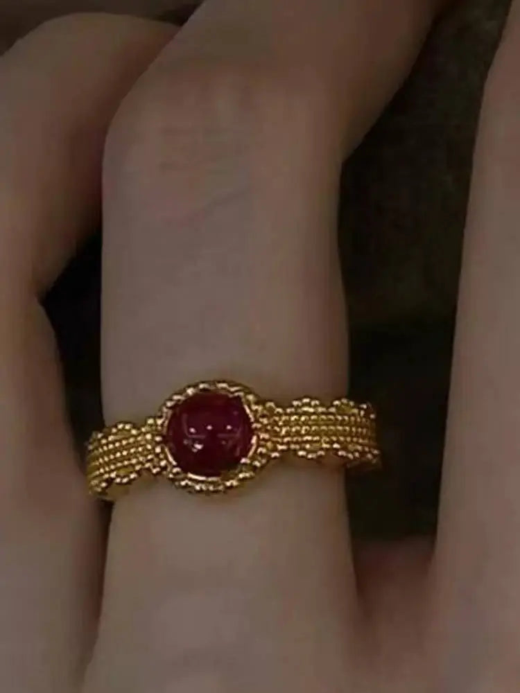 Sexy mature female gold open rings set 4 rings