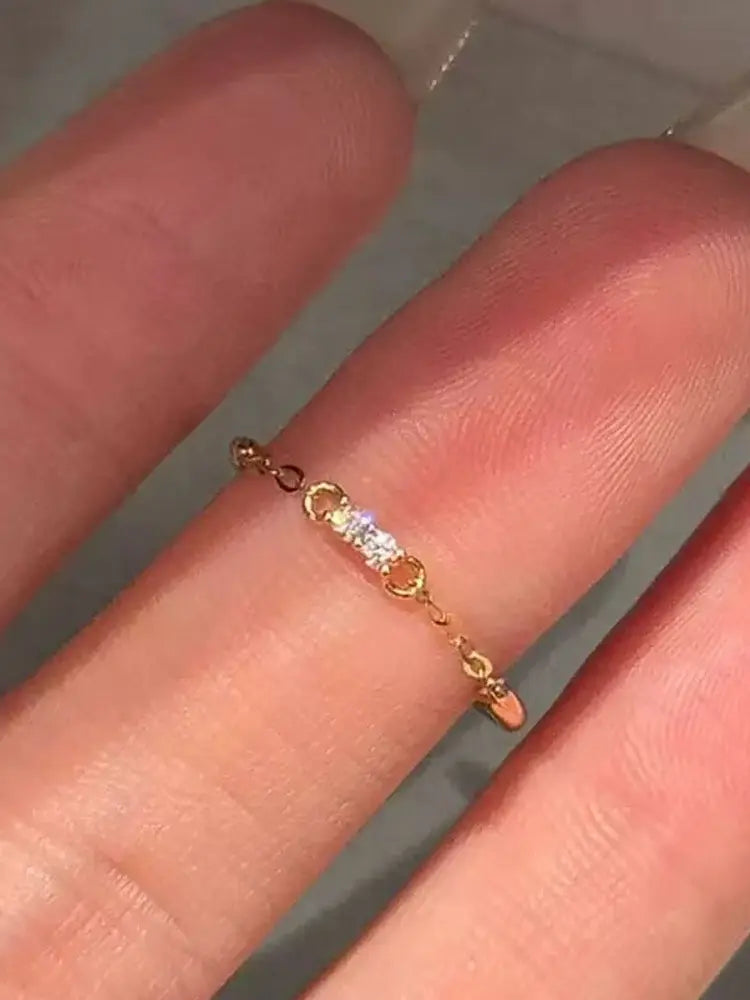 Feminine Elegant Extremely Fine Flashing Sequins Rings set