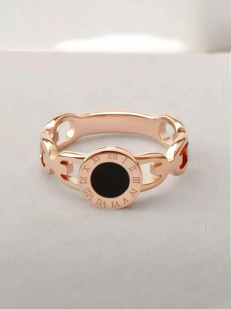 Roman Ring Rose Gold Numerical 18k