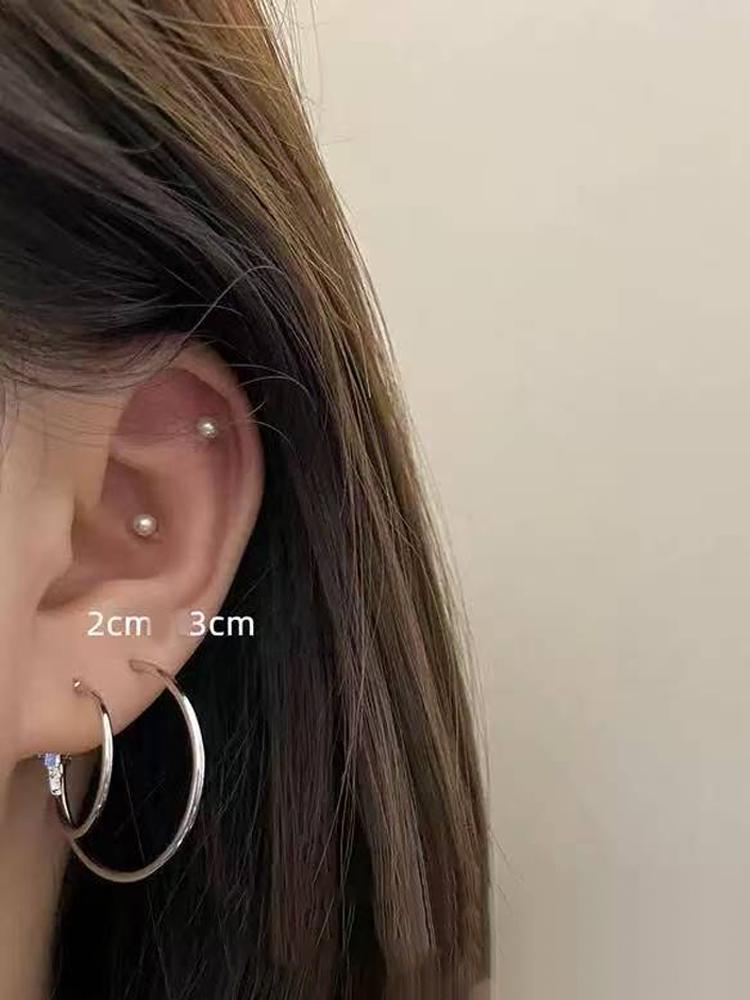 Boucles d'oreilles créoles minimalistes « Breathable » argent et or