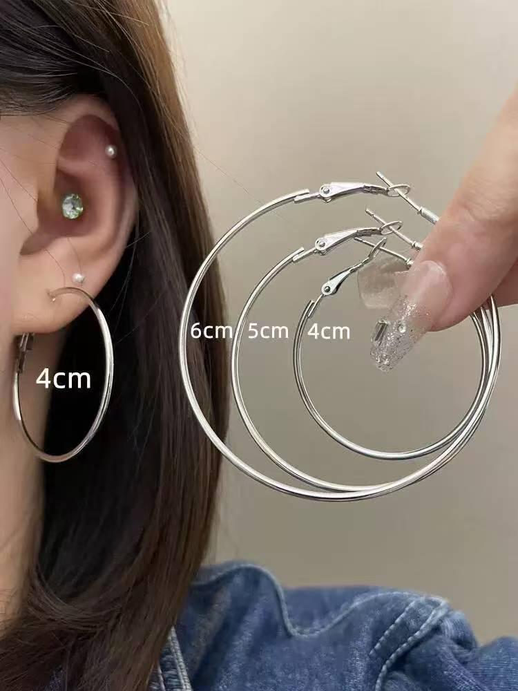 Boucles d'oreilles créoles minimalistes « Breathable » argent et or