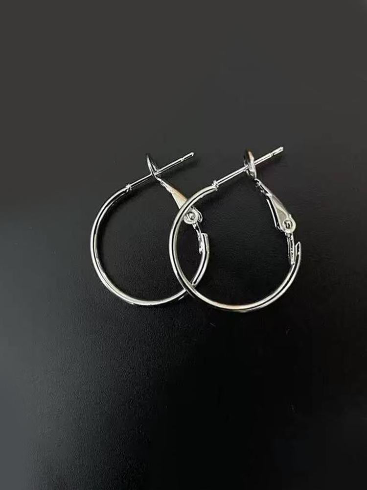 Boucles d'oreilles créoles minimalistes « Breathable » argent et or