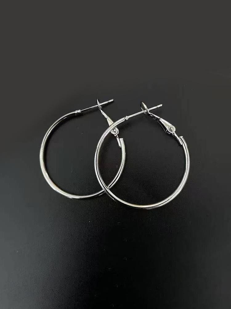 Boucles d'oreilles créoles minimalistes « Breathable » argent et or