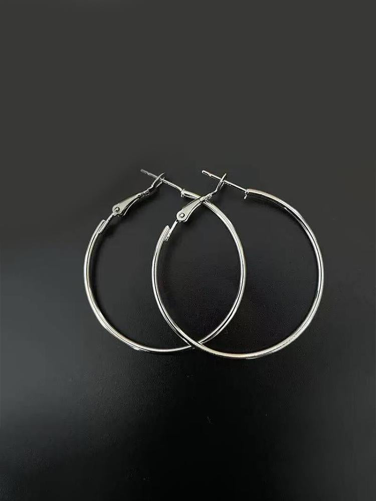 Boucles d'oreilles créoles minimalistes « Breathable » argent et or