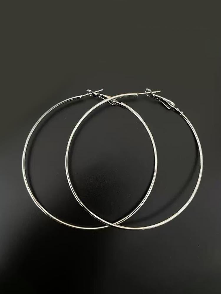 Boucles d'oreilles créoles minimalistes « Breathable » argent et or