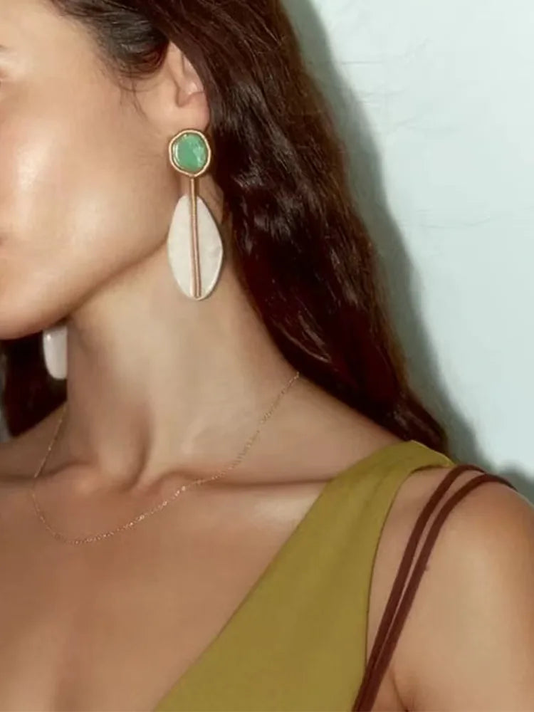 Irregular seaside vacation earrings acrylic silver