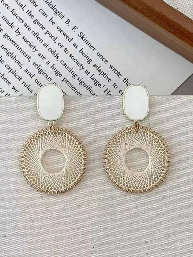 Hawaiian Resort Seaside Weaving Style Earring | Fairies Whisper Paris Designer Jewelry - Detail View 1