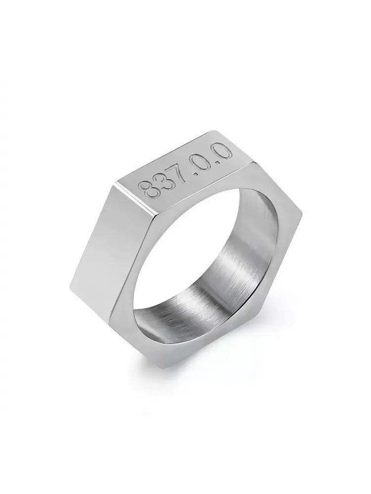 AI Agent Custom Hexagonal Stainless Steel Ring