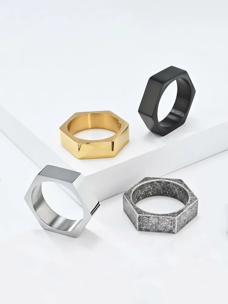 AI Agent Custom Hexagonal Stainless Steel Ring