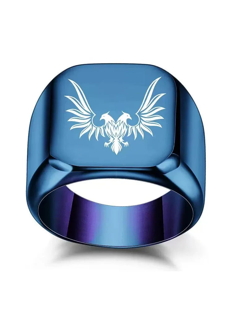 Square Stainless Steel Ring – AI Agent Laser Engraved Custom Titanium Steel Ring