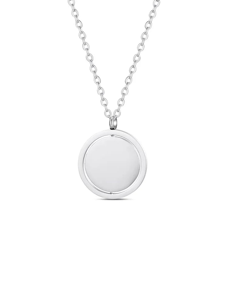 Rotating Stainless Steel Necklace – AI Agent Custom Engraved Pendant
