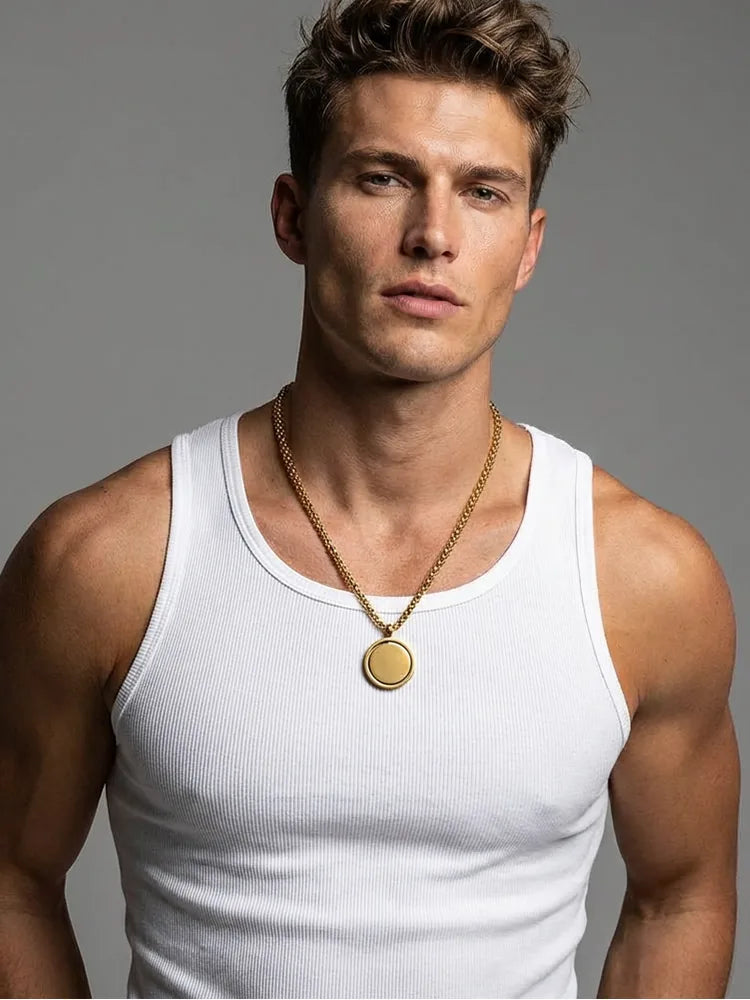 Rotating Stainless Steel Necklace – AI Agent Custom Engraved Pendant