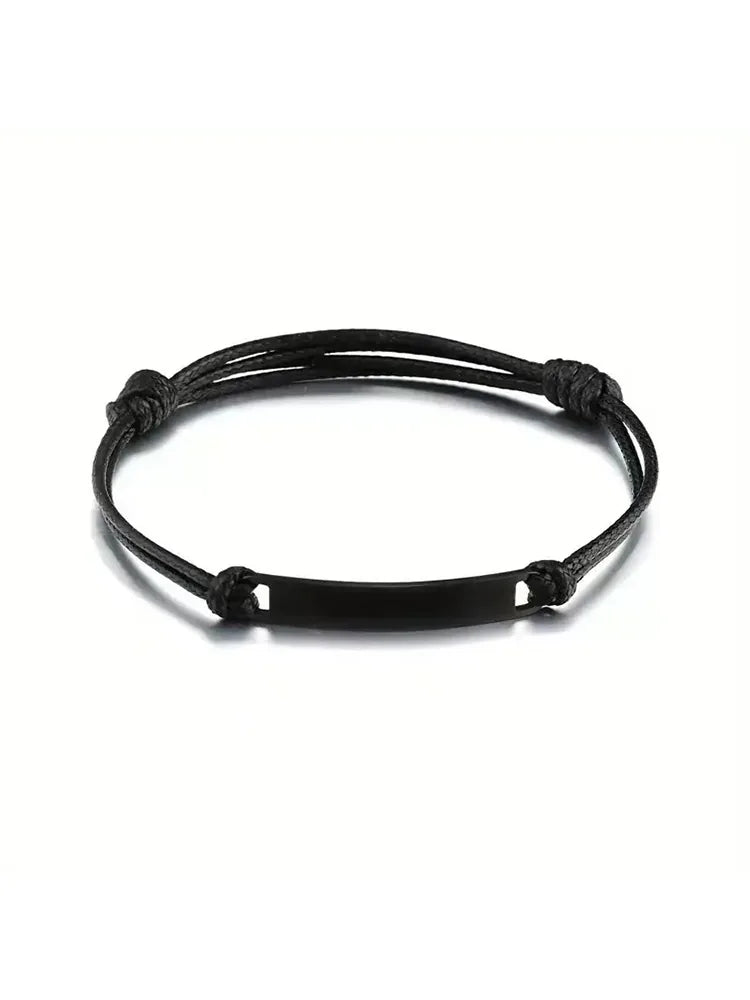 Custom Engraved AI Agent Couple Bracelet – Braided