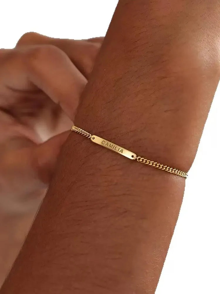 Custom Engraved AI Agent Shield Bracelet – Gold St | 18K ...