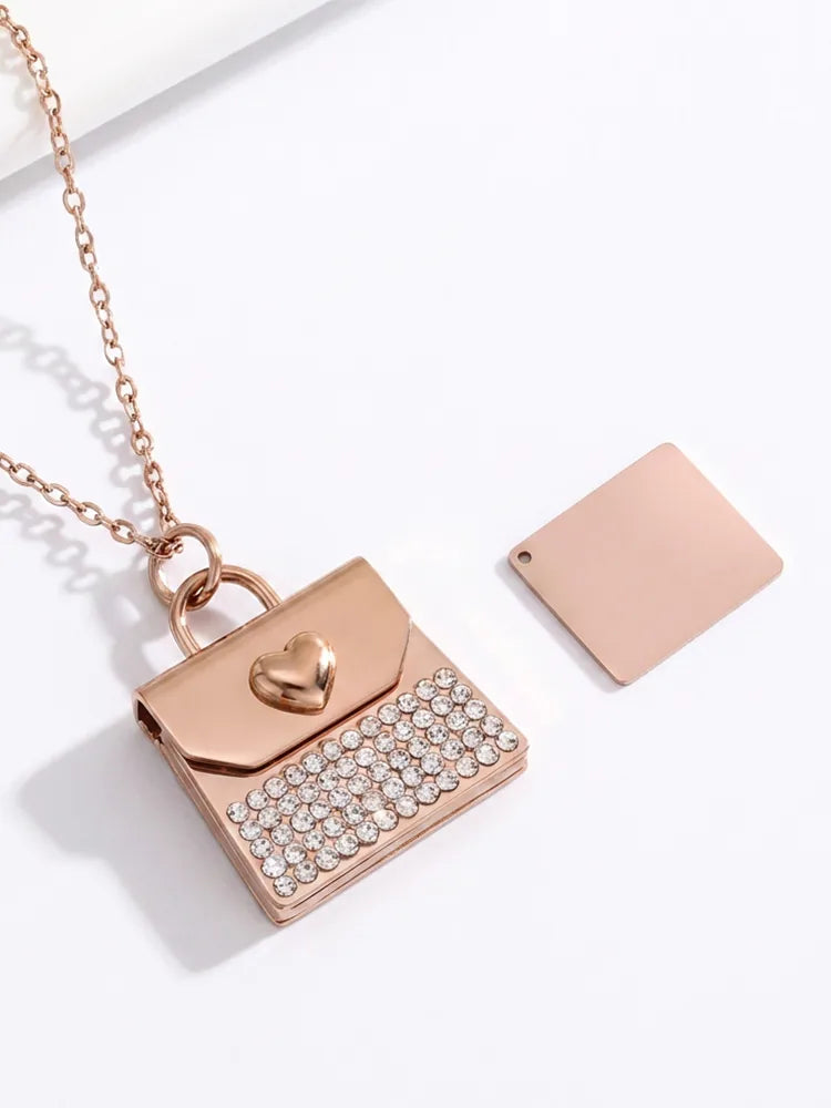 Hand Bag Stainless Steel Envelope Necklace – Custo - view 2