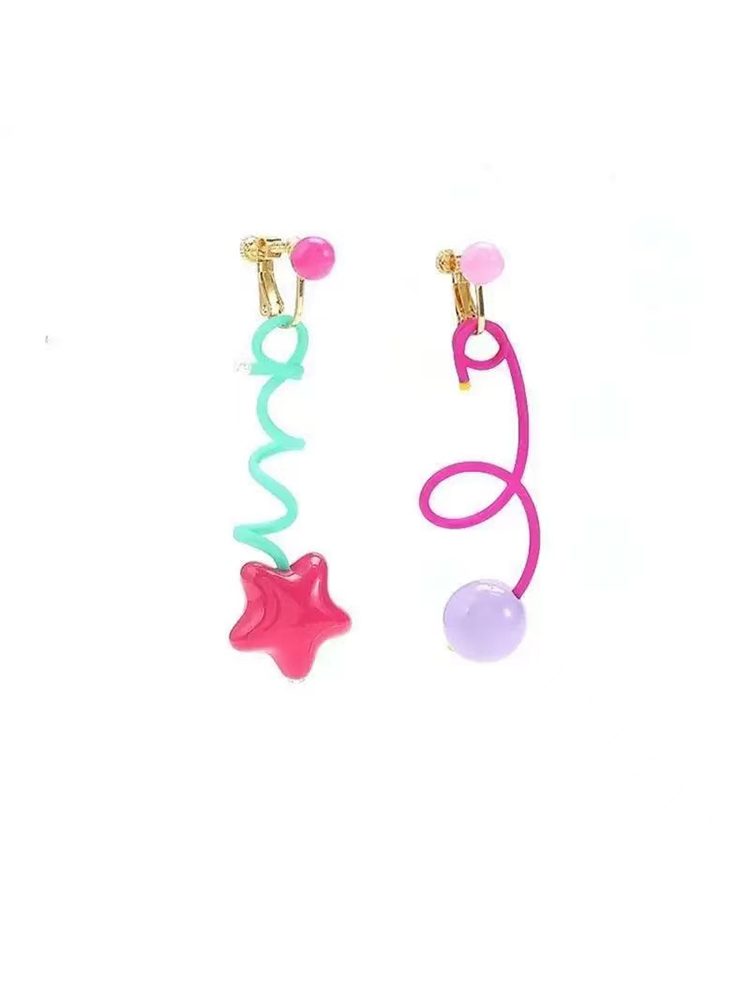 Colorful Candy Acrylic Drop Earrings Studs & Clip-On Earrings (No Piercing Required) Women