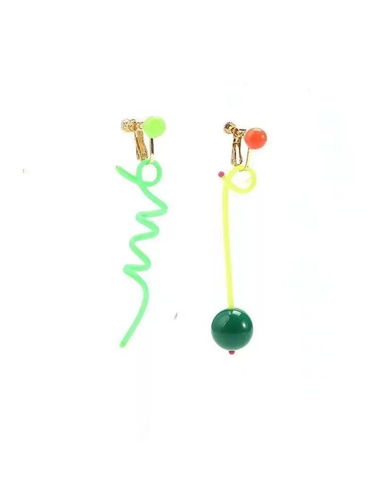 Colorful Candy Acrylic Drop Earrings Studs & Clip-On Earrings (No Piercing Required) Women