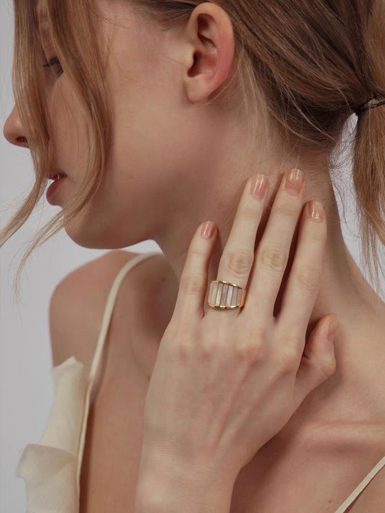 5-Piece Ring Set | Ring Box 18K Gold- plated Stainless