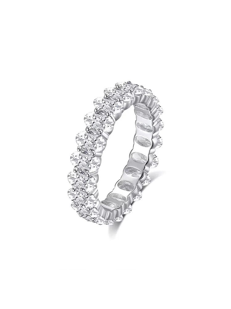 4-Piece Ring Set | Ring Box Princess Cut Moissanite 925 Sterling Silver Ring Set | Luxury Stackable