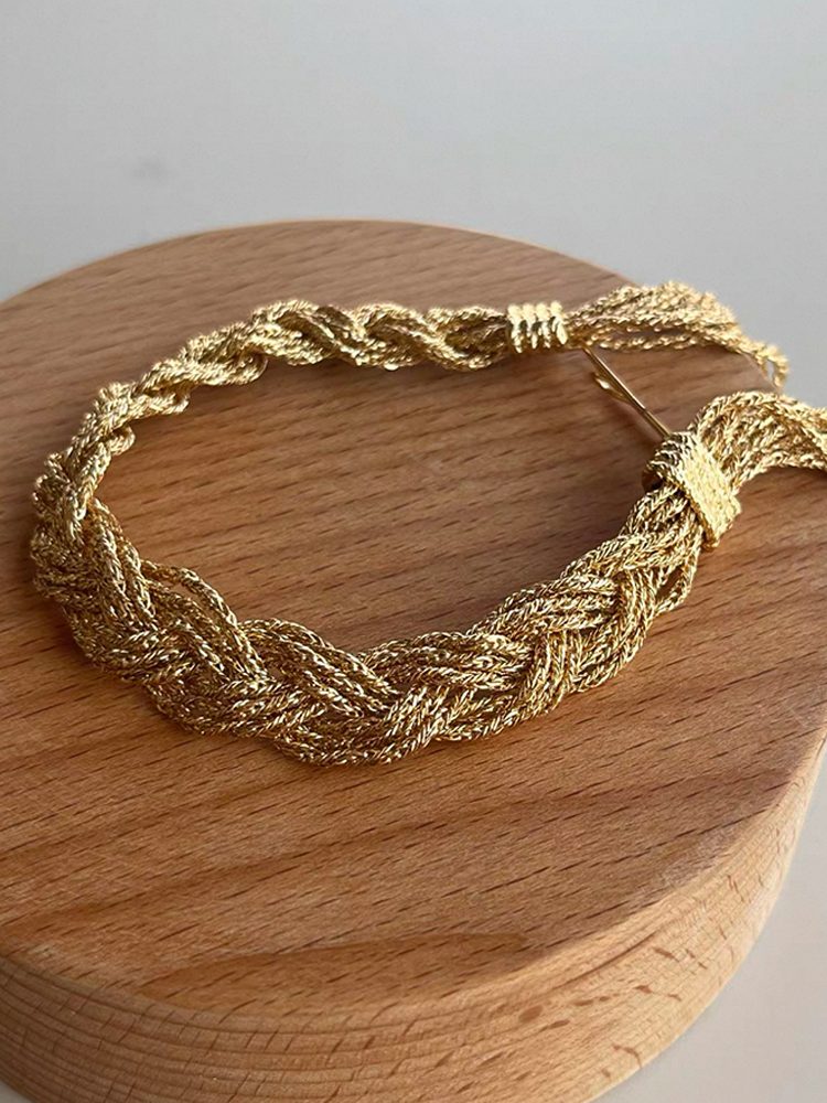 Handwoven Coppe 18k Gold Plated Tassel Bracelet