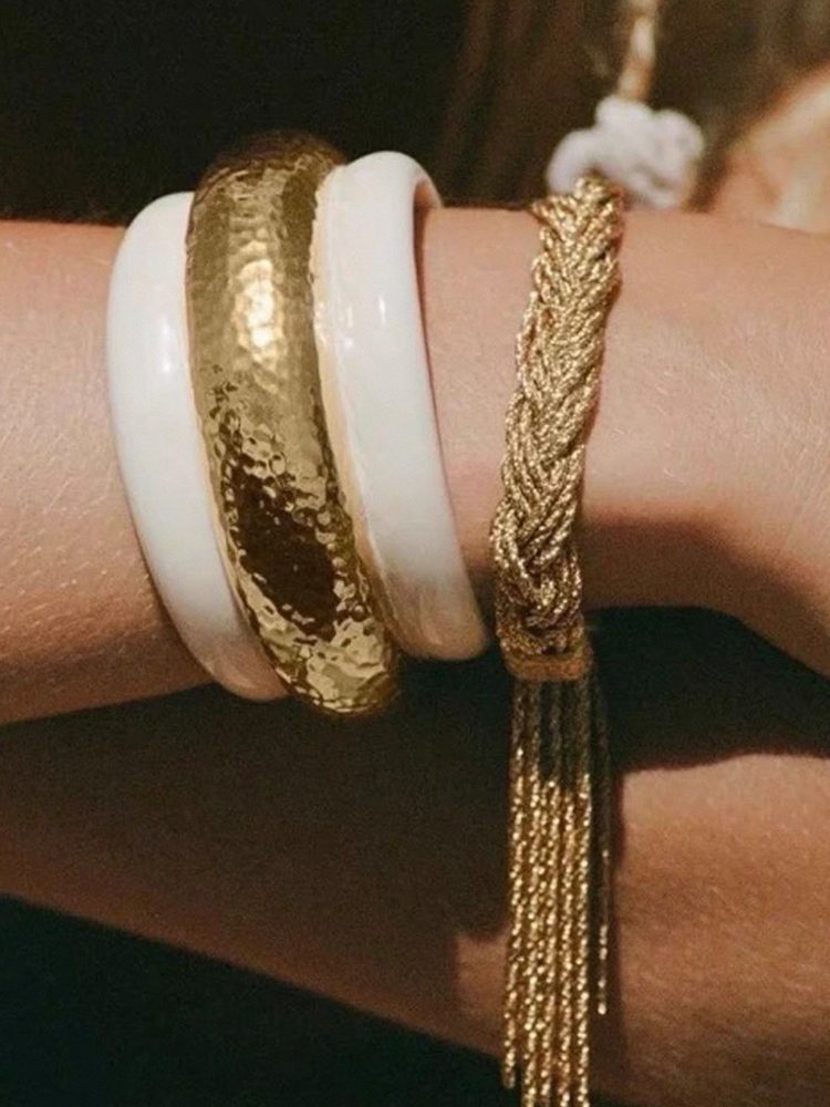 Handwoven Coppe 18k Gold Plated Tassel Bracelet