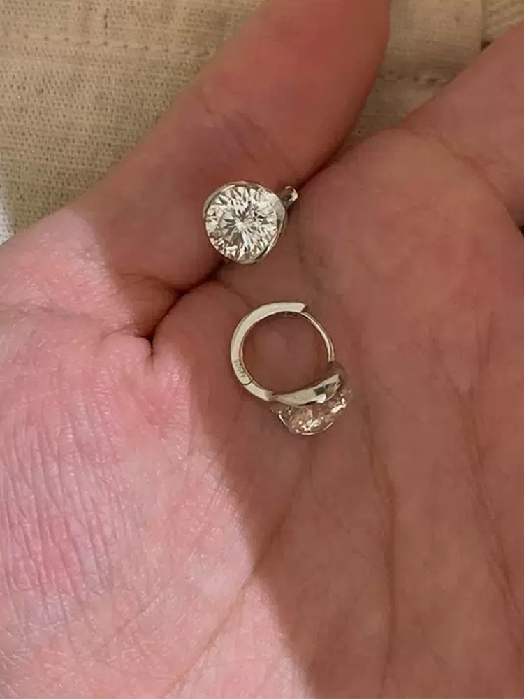 2 Carat Moissanite Studs & Hoop Earrings, S925 Sterling Silver Gold Plated, Hypoallergenic & Sleep-Friendly Daily Jewelry, GRA Certified