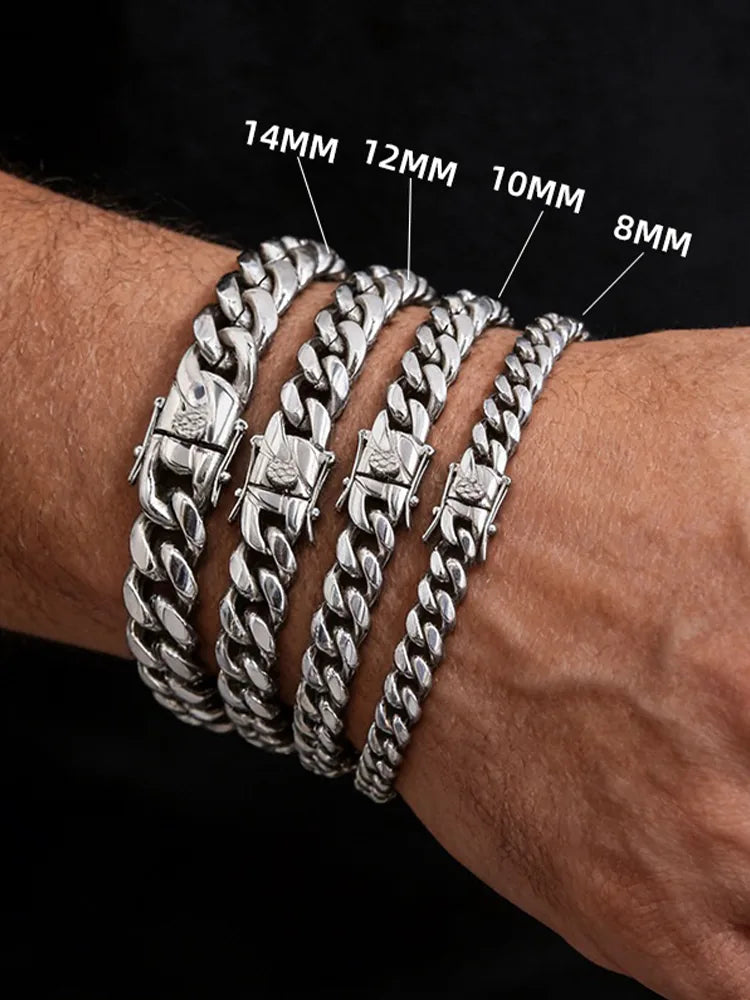 Men's Bold Cuban Link Bracelet – Vacuum Plated Hip Hop Football Star Inspired Streetwear Chain Bracelet