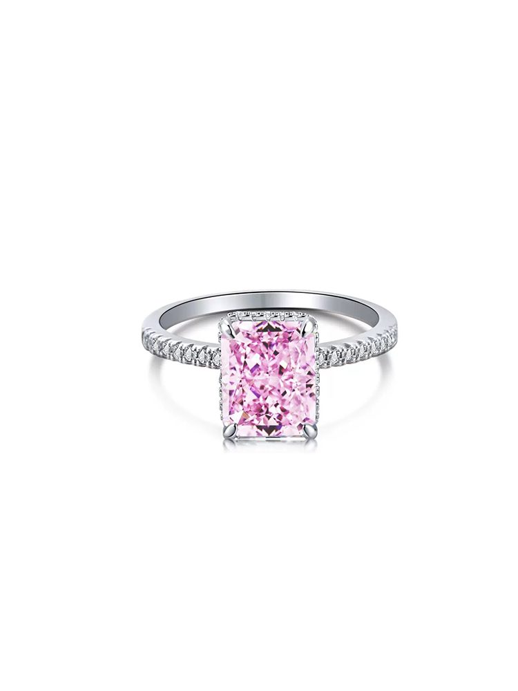 Luxury Green Square-Cut High Carbon Cubic Zirconia Ring, Vintage Glam Statement Jewelry