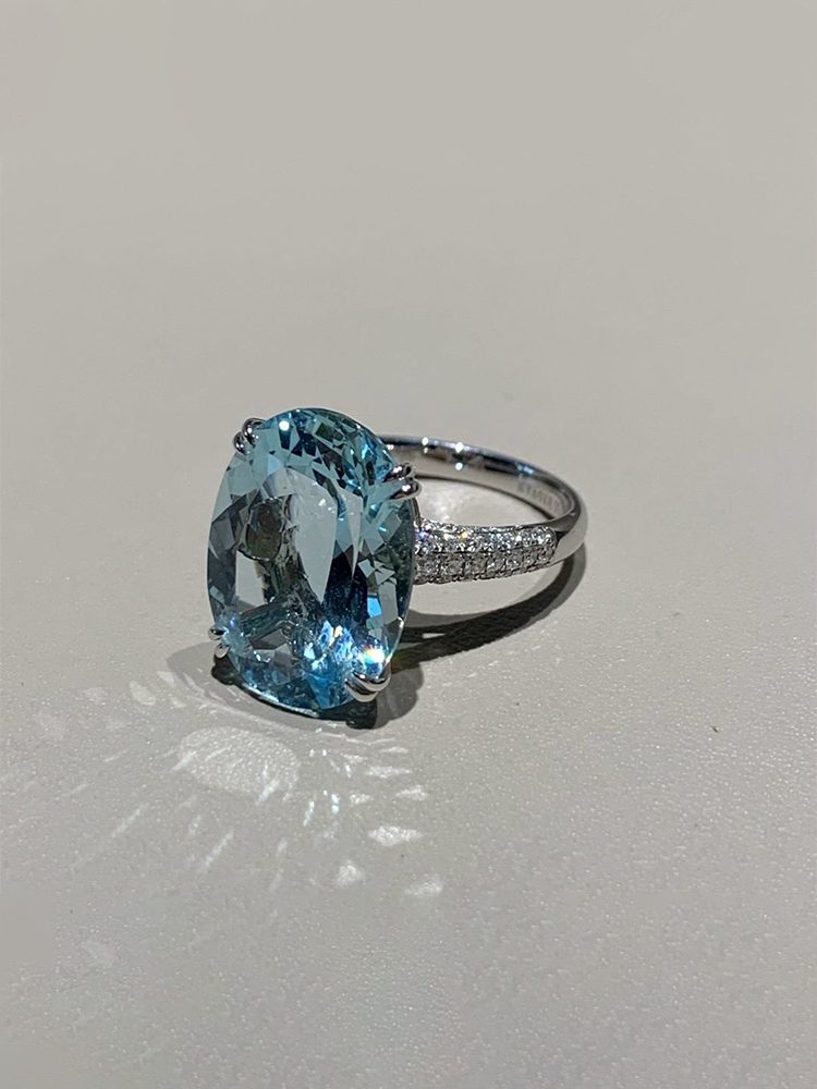 Blue Teardrop Gem Ring, Adjustable Statement Cocktail Ring, Luxury-Inspired Fashion Ring for Women