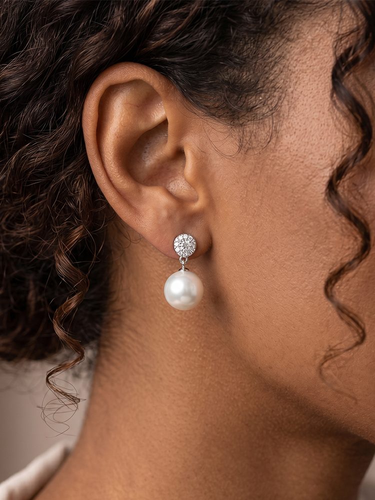 Elegant Pearl Clip-On Earrings, S925 Sterling Silver Post Design, Non-Pierced Earrings for Women