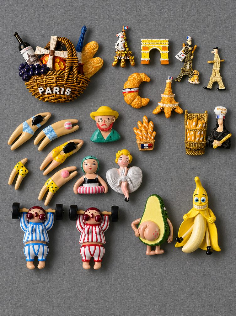 Paris gift fridge magnet set