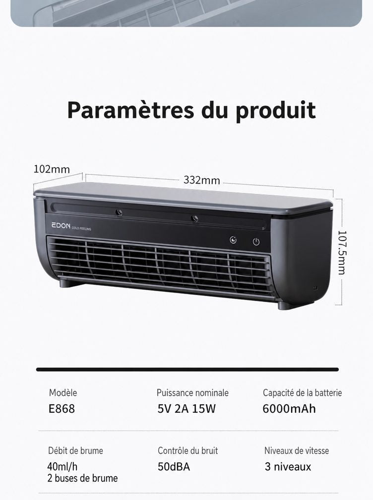 Refroidisseur d'air portable de cuisine avec refroidissement à semi-conducteurs | Livraison en 4 à 7 jours