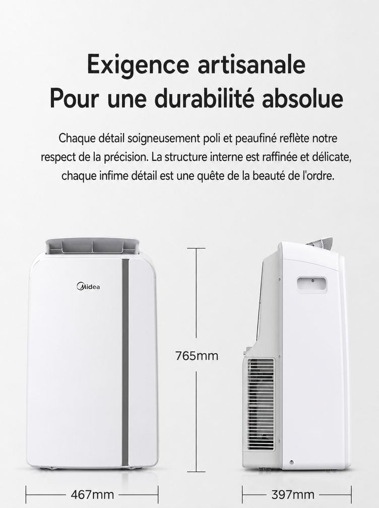 Delivery to France in 10-15 days | 18000 BTU Smart Portable Air Conditioner with Heat Pump – No Outdoor Unit Required