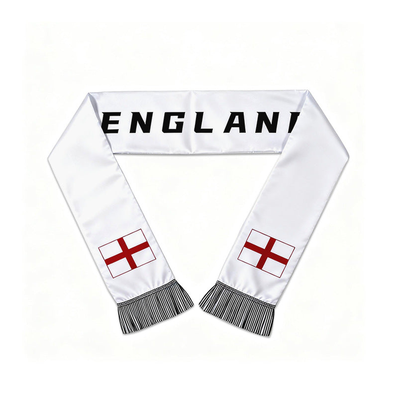 2026 Football Fan Scarf – Polyester Supporter Scarf with Custom Logo, Team Spirit Cheer Scarf for Sports Events and Fan Parties