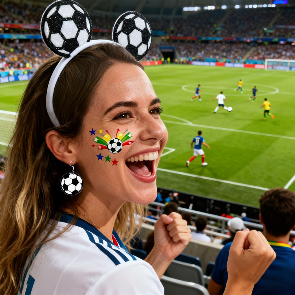 2026 USA-Canada-Mexico Football Fan Accessories Set – Headband, Earrings & Temporary Tattoo Stickers 3-Piece Supporter Kit