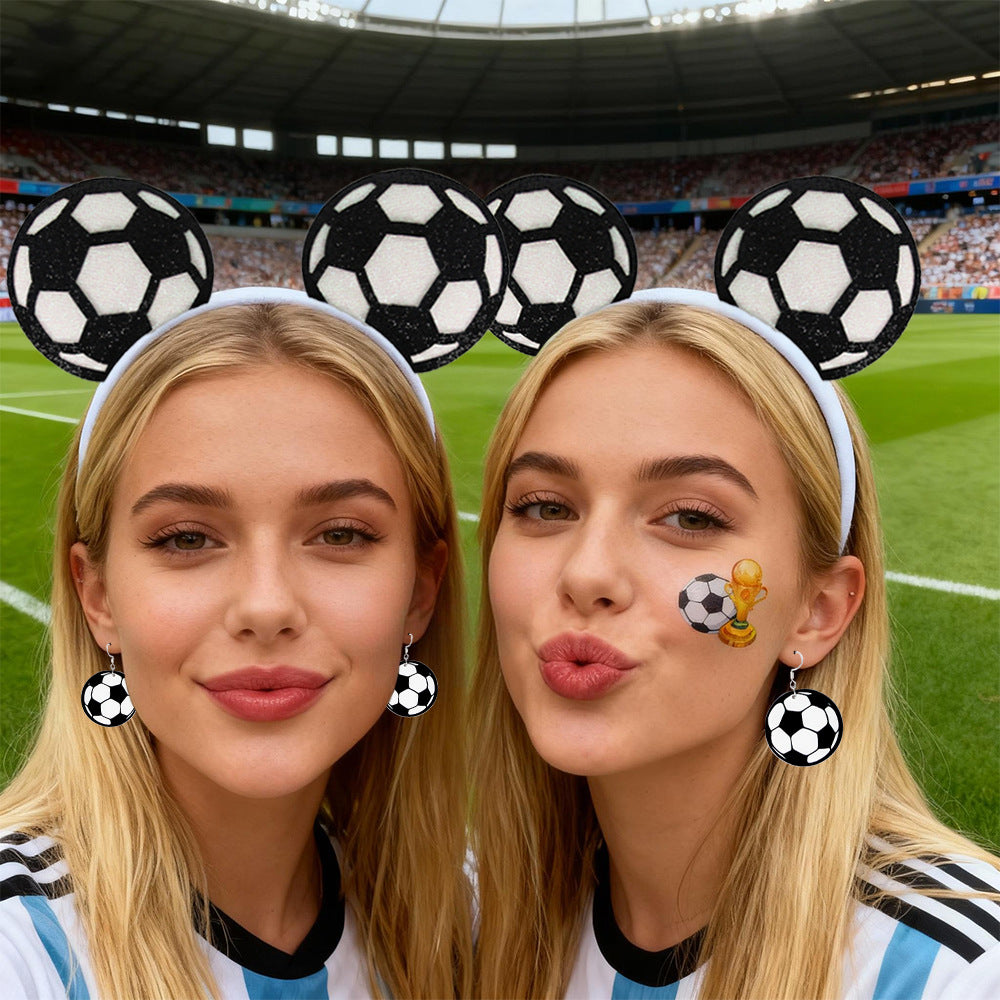 2026 USA-Canada-Mexico Football Fan Accessories Set – Headband, Earrings & Temporary Tattoo Stickers 3-Piece Supporter Kit