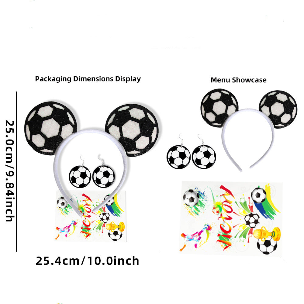 2026 USA-Canada-Mexico Football Fan Accessories Set – Headband, Earrings & Temporary Tattoo Stickers 3-Piece Supporter Kit
