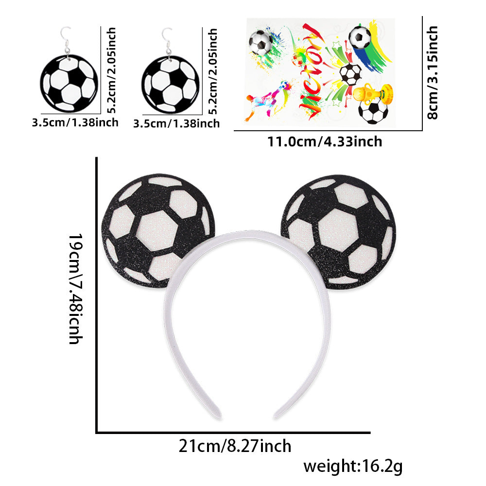2026 USA-Canada-Mexico Football Fan Accessories Set – Headband, Earrings & Temporary Tattoo Stickers 3-Piece Supporter Kit