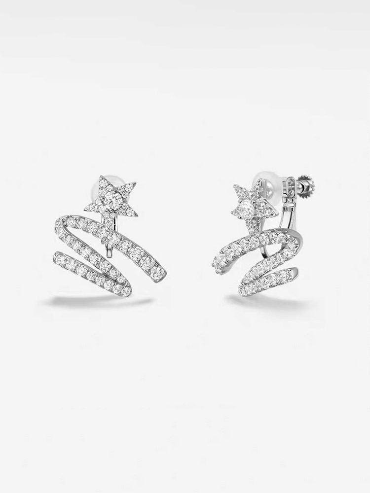 316 stainless steel everyday jewelry set Studs & Clip-On Ear Side View — Stainless Steel