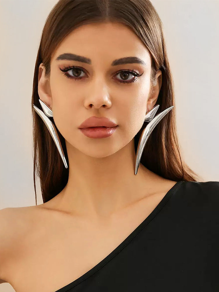 Boucles d'oreilles en métal style brutaliste