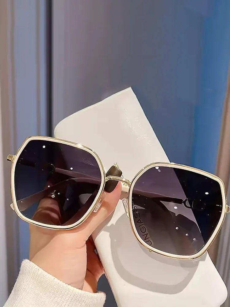 90s Fashion White Square Sunglasses for Women Y2k