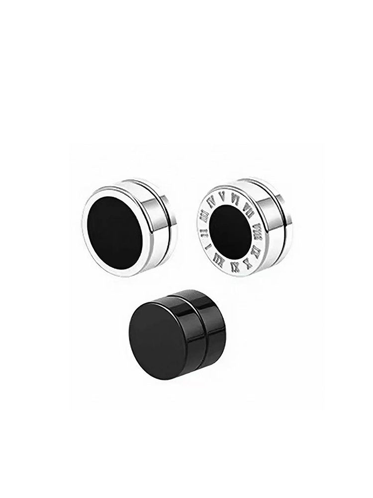 Black & Silver 6-Pair Clip-On Earrings Set No Piercing