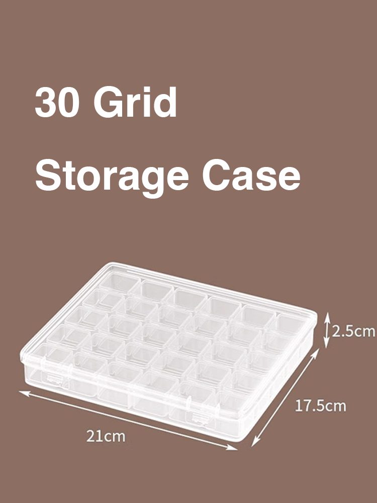 Clear Jewelry Organizer Box – 30 Grid Storage Case