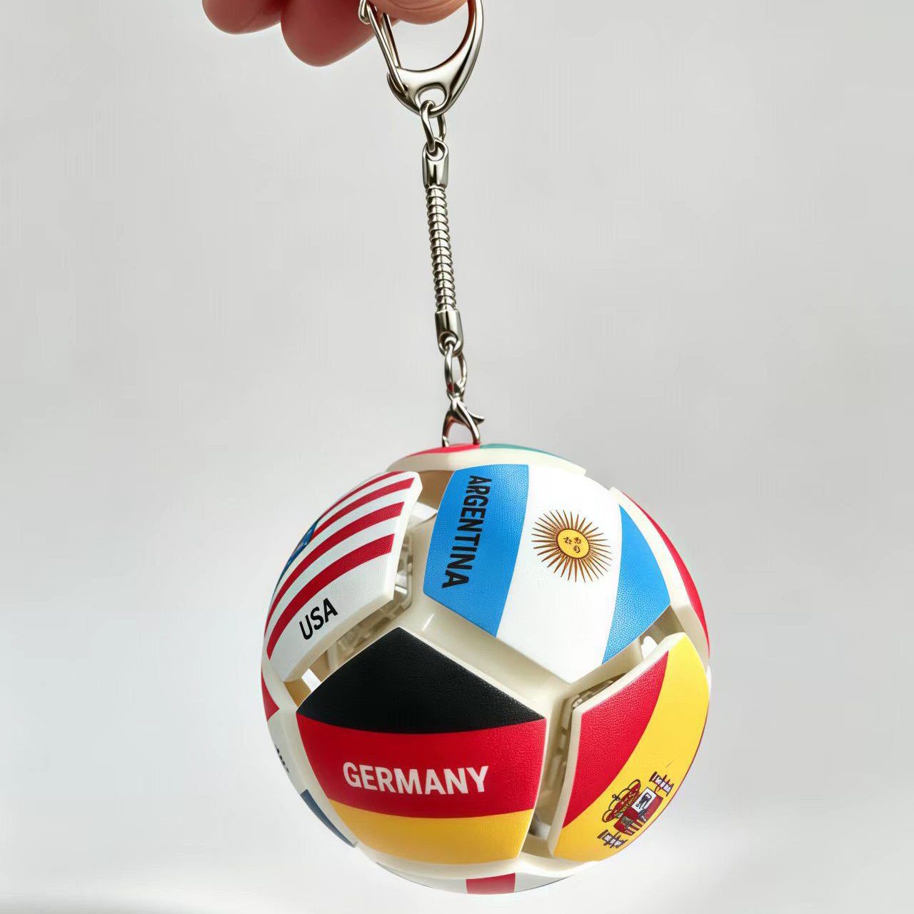 Creative assembled football-shaped toy, international competition stress-relief gadget, keychain integrated pendant football